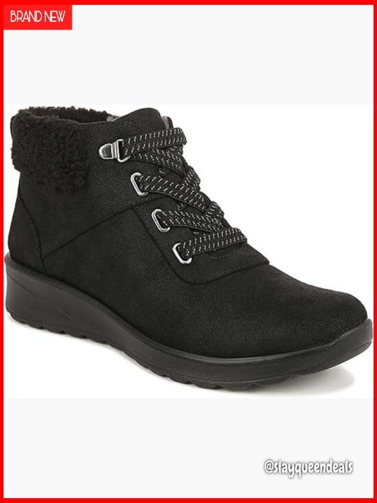 Women Comfortable Ankle Booties with Faux Laces and Side Zipper